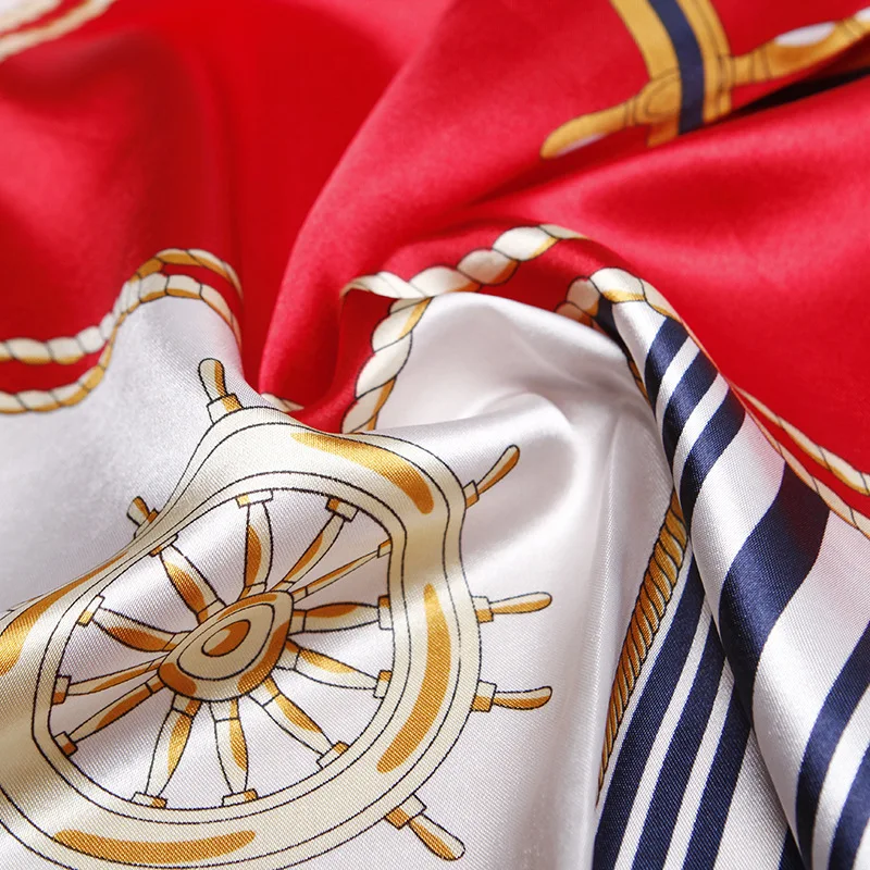 2019 квадратный платки волос шарф для Для женщин в полоску большой размер