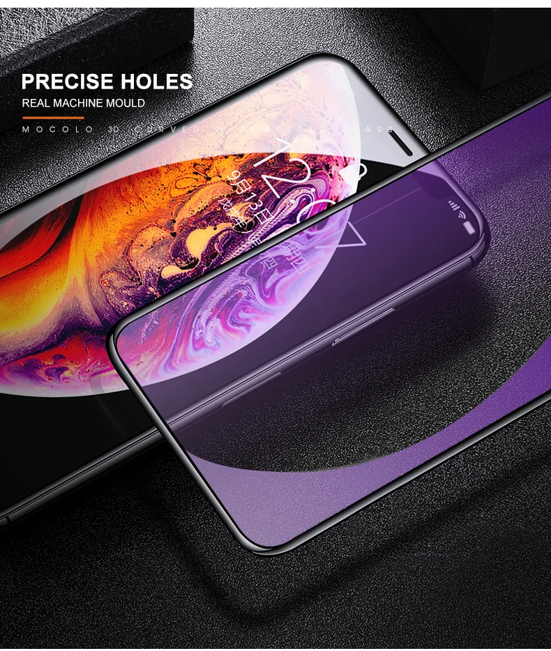 Mocolo анти-синий луч 3D изогнутое премиум стекло для iPhone XS MAX полное покрытие экрана протектор Закаленное стекло пленка для iPhone XS XR