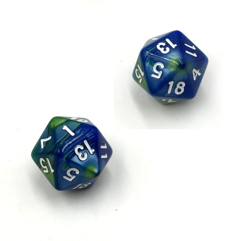 Роллоу игральные кости D20 двухцветные ролевые богатые цвета для ролевых игр
