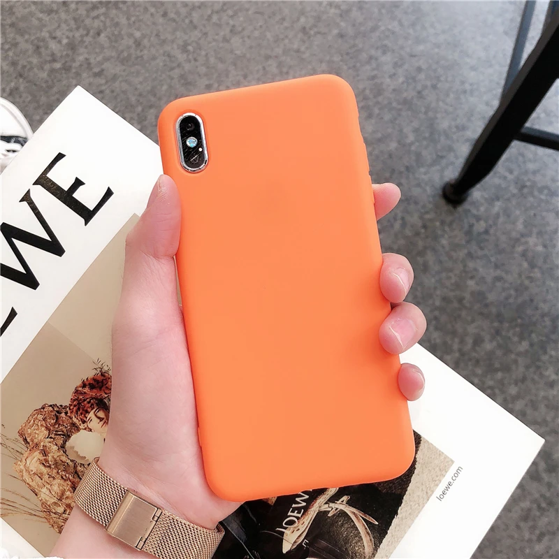 Wixcen простой однотонный желтый розовый Силиконовый чехол для Iphone XS Max XR
