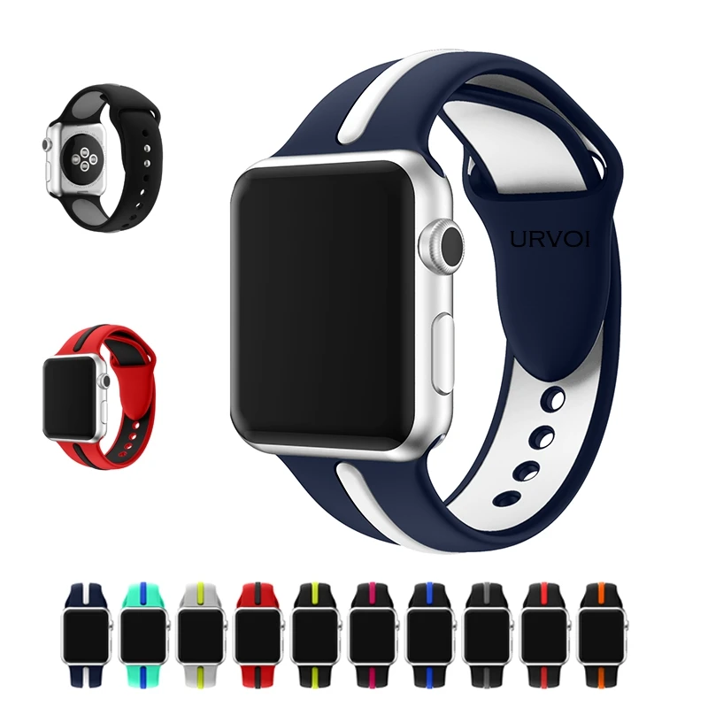 URVOI спортивный ремешок для apple watch series4 3 2 iWatch мягкий силиконовый Ultraman замена с pin и