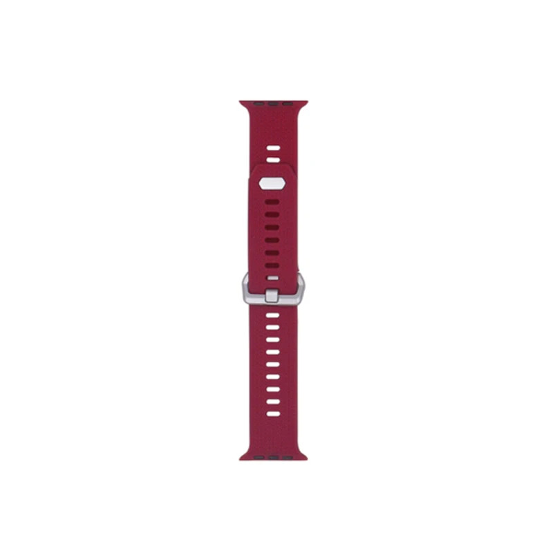 Wine red Спортивный ремешок для Apple Watch 42 мм 44 мм 38 мм 40 мм Женский Мужской мягкий силиконовый ремешок для iwatch серии 5 4 3 2 1 резиновый браслет - Цвет ремешка: Wine red