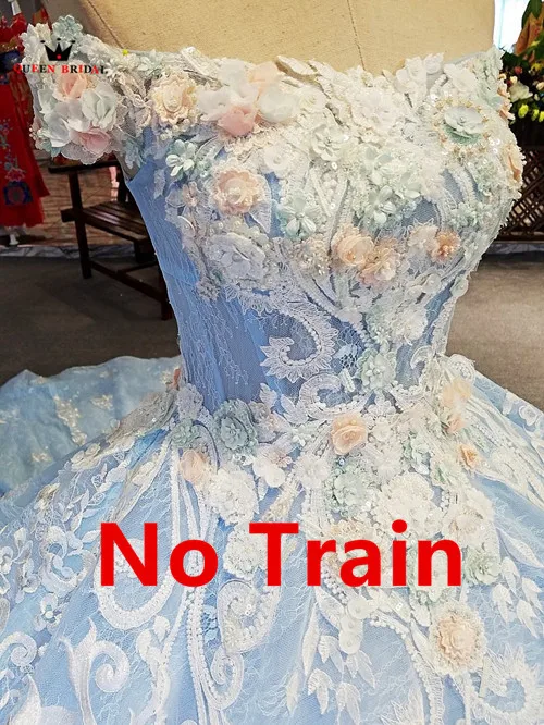 No Train Роскошное длинное вечернее платье принцессы из тюля с кружевными цветами и бусинами; Коллекция года; Настоящее вечернее платье; Новинка года; vestido de festa; KC27 - Цвет: No Train