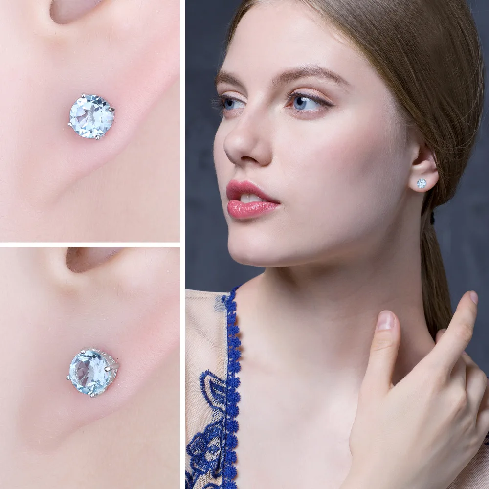 JewelryPalace 2ct камень голубой Topazs серьги стержня для Для женщин Чистая стерлингового