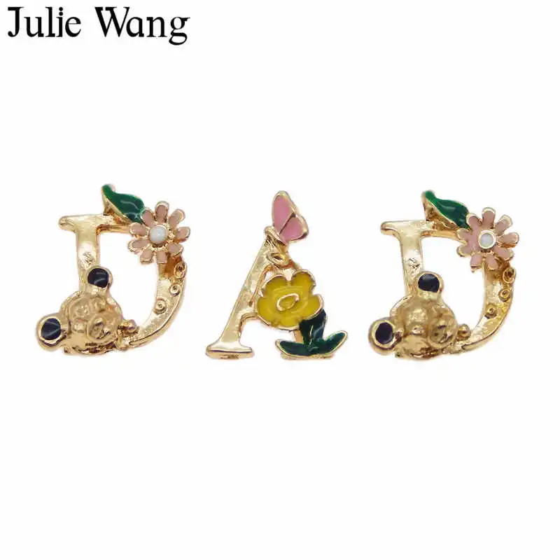 Julie Wang 1 упаковка эмалированные золотистые буквы Hope Dad Mom Love аксессуары для