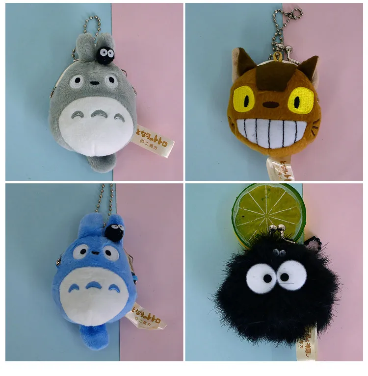 IVYYE 1 шт. Totoro Kitten Bus аниме, плюшевая Кошелек для монет, мягкая сумка для сменки монет, кошелек для денег, карта для хранения ключей, подарок для детей