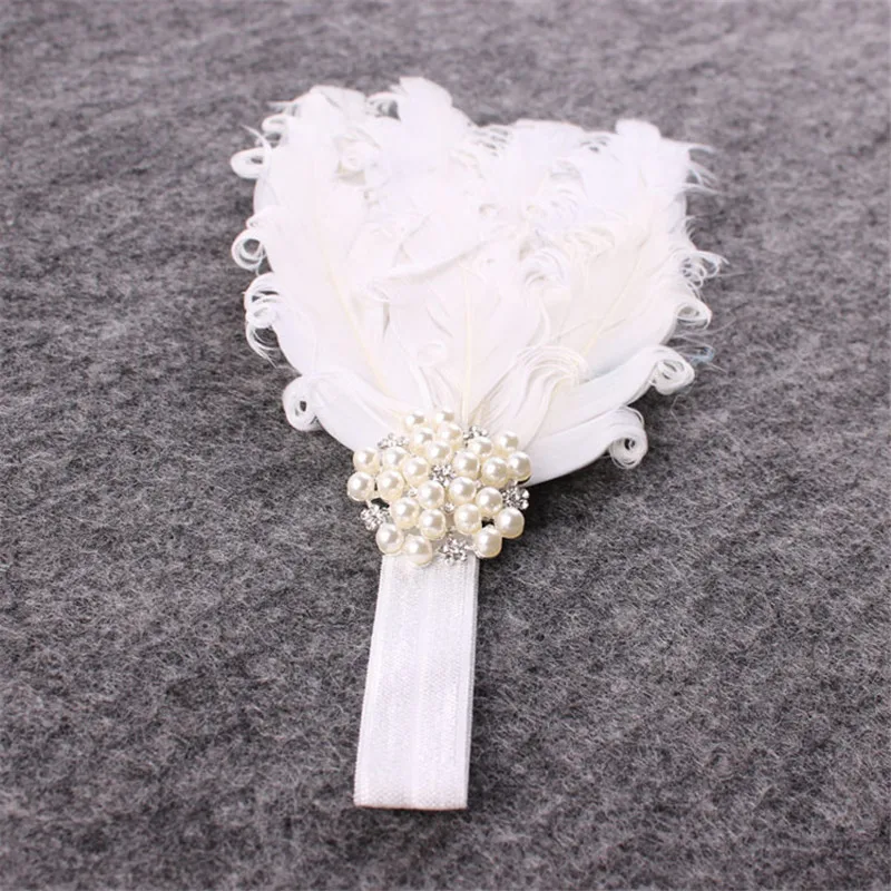 Повязка на голову с бантом и перьями для девочек детская резинка волос 1 шт. |