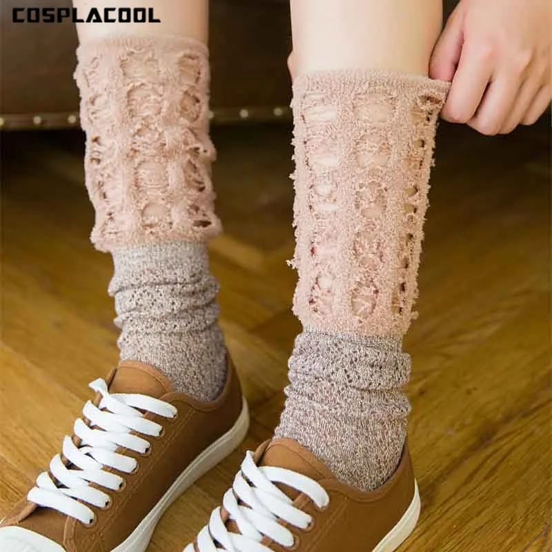 [Cospacool] глянцевый золотистый Серебристый шелк кружево ажурная сетка Sox Bubble