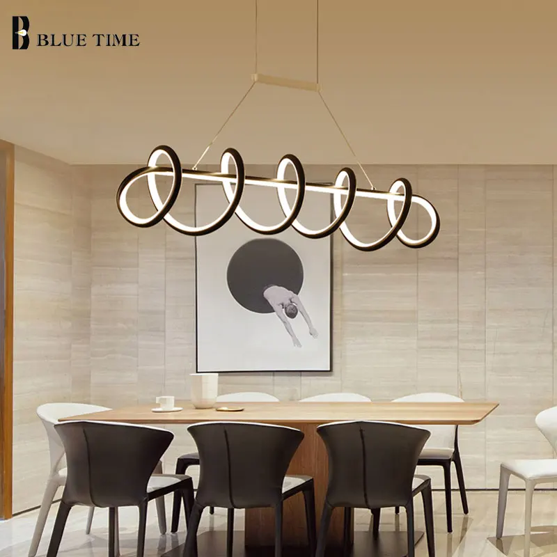 Black&ampWhite Modern LED Pendant Light For Living Room Dining room Kitchen Ceiling Mounted Lamp Led lamp Hanging Home | Лампы и