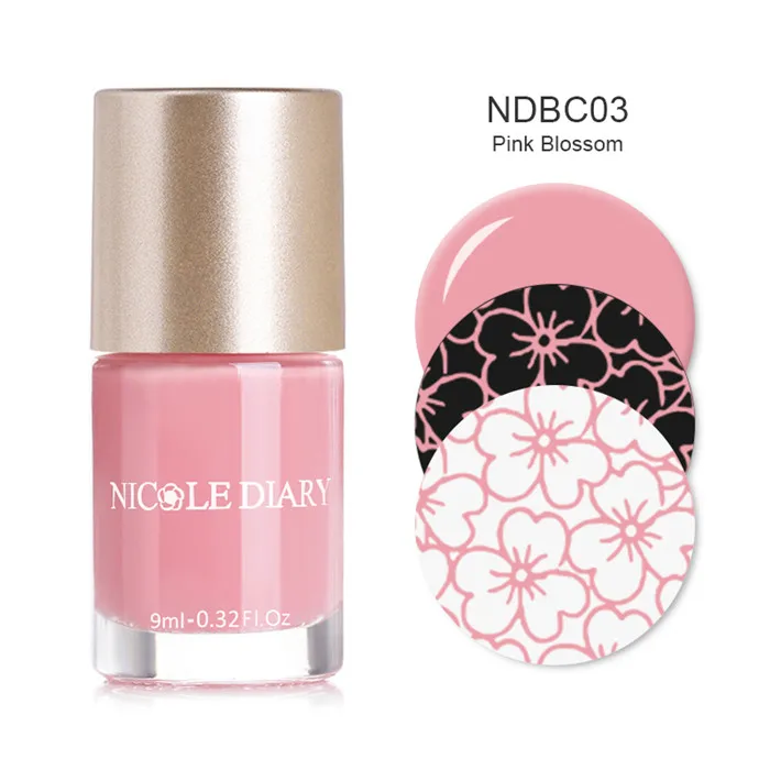 Basic Series NDBC03 NICOLE дневник стемпинг ногтей покрытие воды жемчуг серии на водной основе лак для ногтей лак 9 мл 12 цветов - Цвет: Basic Series NDBC03