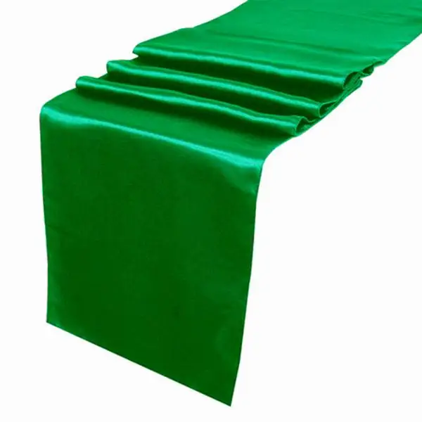 

50pcs Emerald / Pine Green 12"x108" Satin Table Runners Wedding Party Banquet Decoration Products Adornment Supply