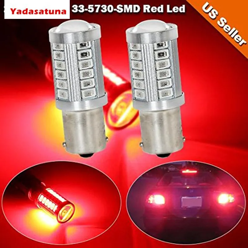 

2 x1156 BA15S 1141 5730 33-SMD rojo 900 lumenes 8000 K super brillante LED Turn Tail senal de parada de freno Luz Bombilla 12 V