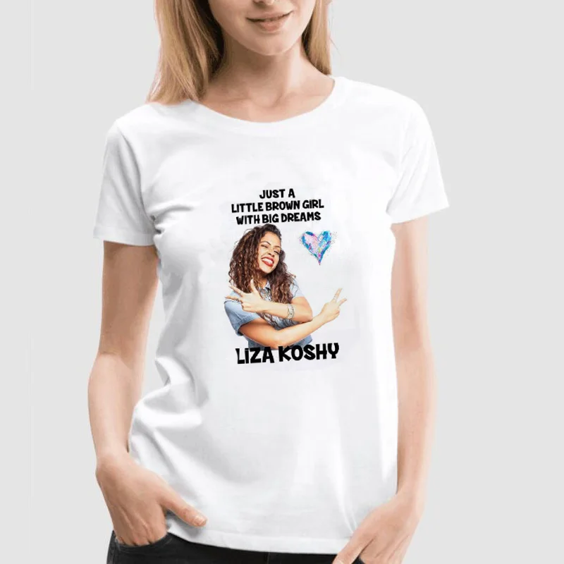 Женская Повседневная футболка Liza Koshy белая с принтом Witn модная интровертом для