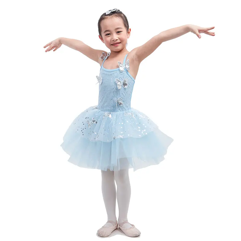 Новинка Высококачественная бледно-голубая детская балетная пачка сценическая