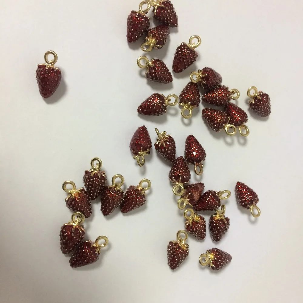 

Милые 3D серьги-подвески в виде клубники в стиле ретро, 20 шт./лот, подвеска из сплава с эмалью, аксессуары «сделай сам» для ожерелья, браслета, ...