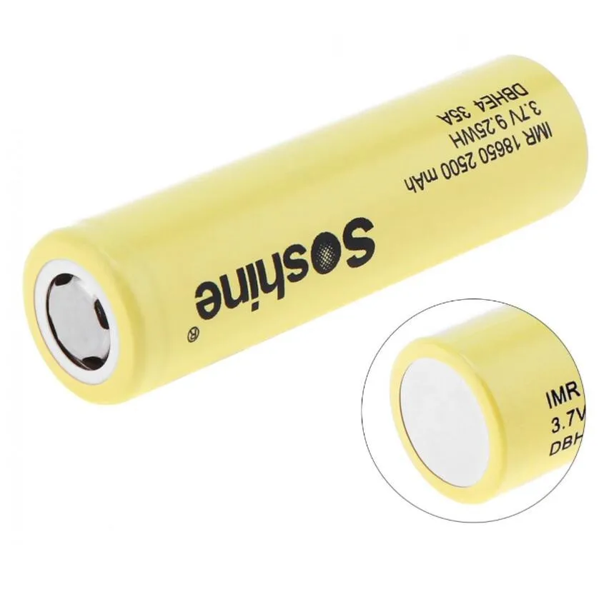 4 шт. оригинальный SOSHINE Li-Ion 18650 DBHE4 35A 2500 мАч плоский верх Высокая сливная
