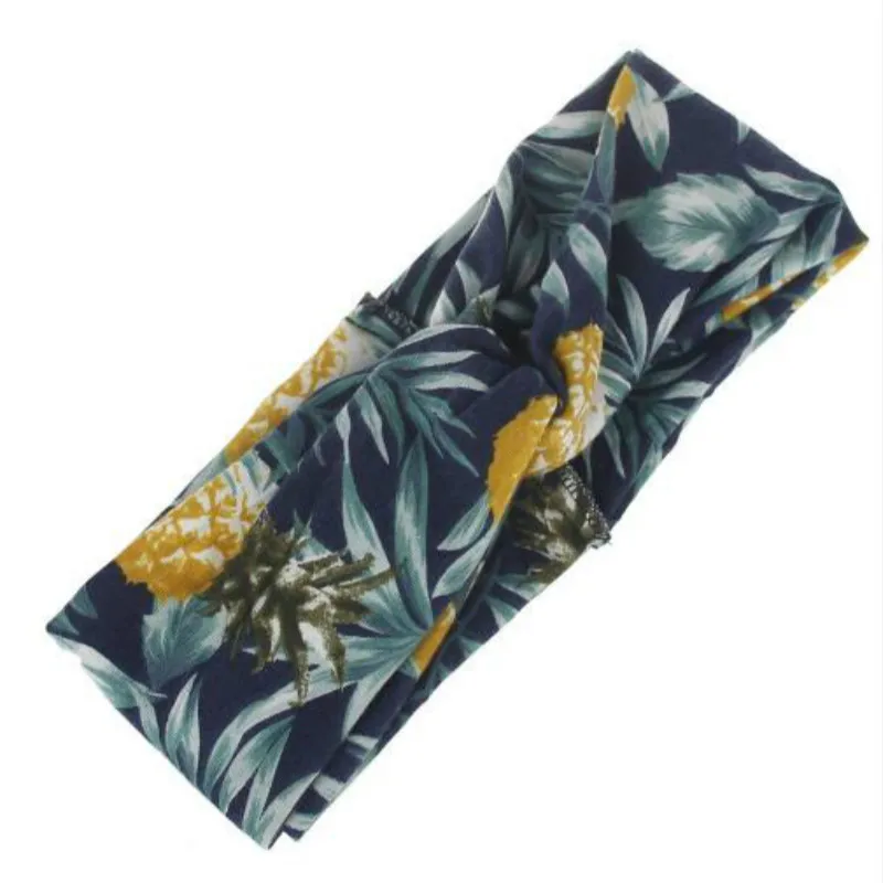 

10ps Fashion Retro Women Elastic Turban Twisted Knotted Ethnic Headband Floral Wide Stretch Girl Hair band Accessories 2018