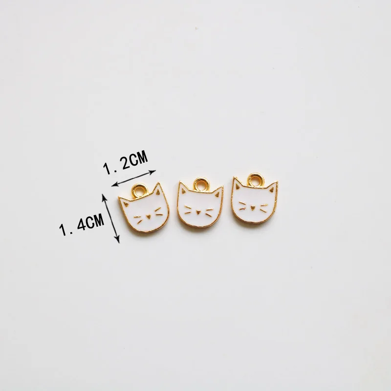 10 шт. 14х12 мм ювелирные детали ручная эмалированная головка кошки из сплава