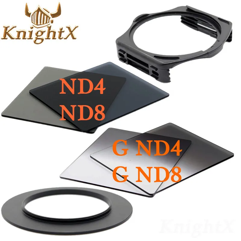 KnightX 49 52 мм 58 мм 67 мм 72 мм 77 мм Градуированный цветной ND синий объектив камеры фильтр комплект серии камеры для Nikon Canon Cokin P gnd - Цвет: 6in1 B
