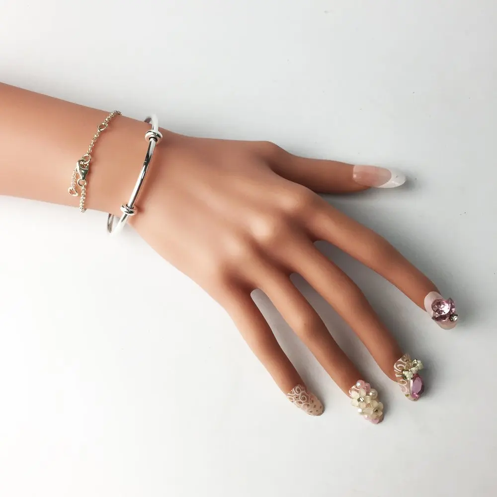 Серебряные базовые браслеты подходят к бусинам и шармам новинка 2018 модные в