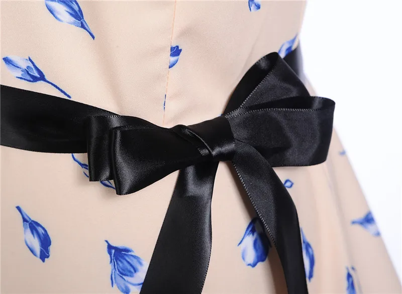 Robe Femme летнее платье модное винтажное платье с цветочным принтом и лямкой на шее 50s 60s ретро женские вечерние платья в стиле рокабилли Сарафан