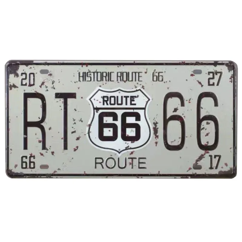 H Красный светильник в стиле знаменитостей фильма, жестяные знаки Route 66, автомобиль, винтажный Металлический Гараж, номерной знак, табличка, плакат, бар, стена, 16X30 см, C8 - Цвет: H