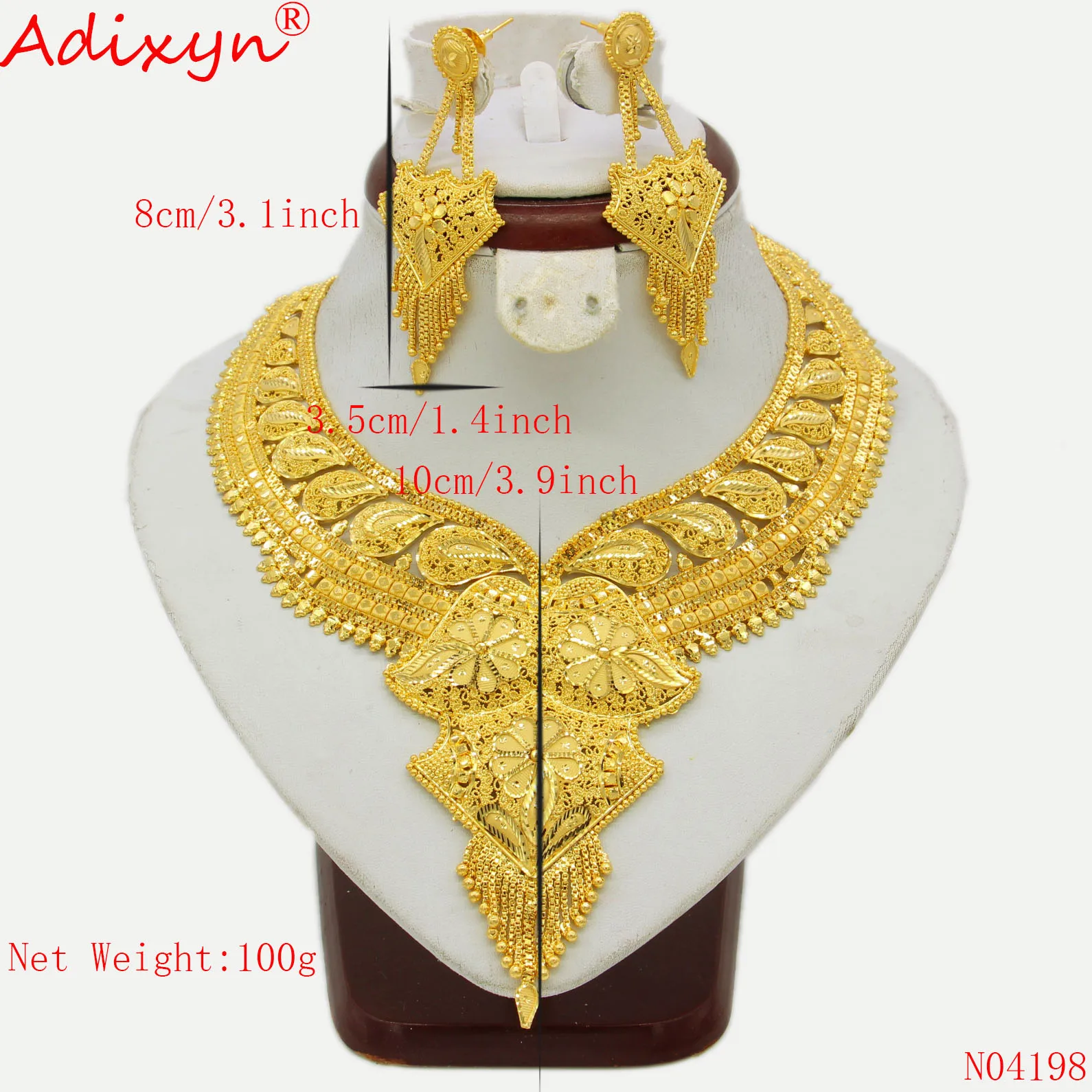 Adixyn индийское ожерелье чокер серьги золотой цвет/Медь Ювелирные наборы