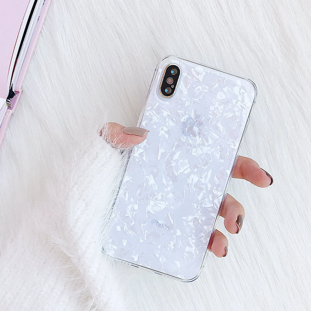 Для iPhone 7 8 Plus глянцевый мраморный чехол для XR XS Max ультра тонкий телефона X