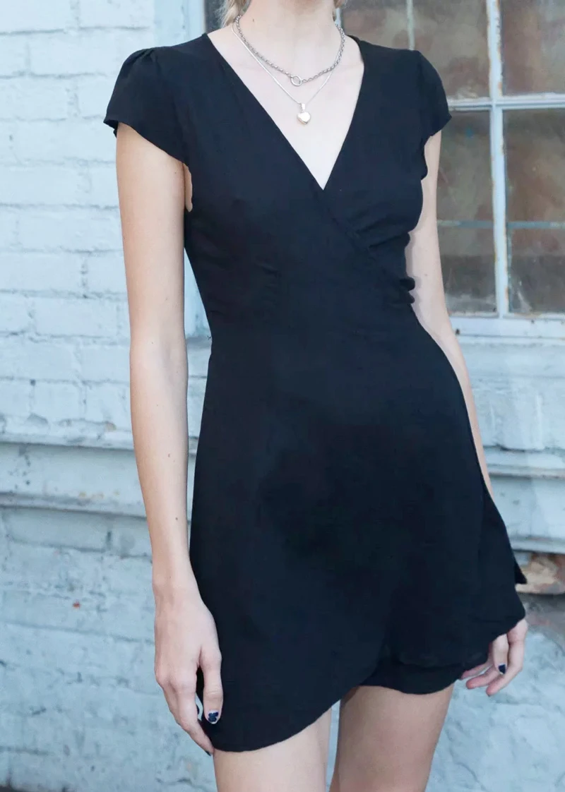 Women V Neck Short Sleeve Wrap Dress In Floral