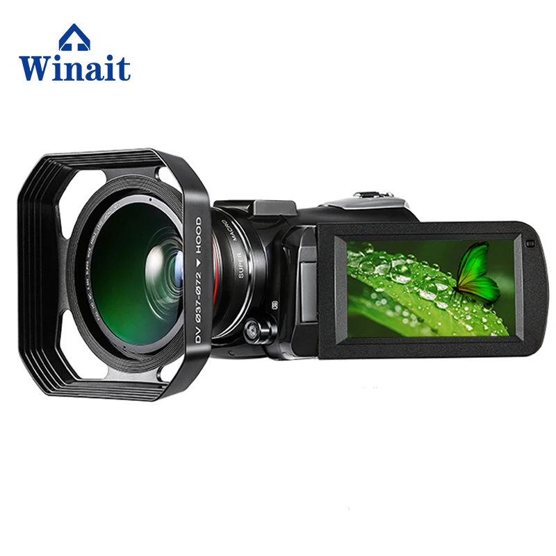Winait UHD 4K Wifi цифровая видеокамера с сенсорным экраном 3 0 дюйма и цифровым зумом 30x