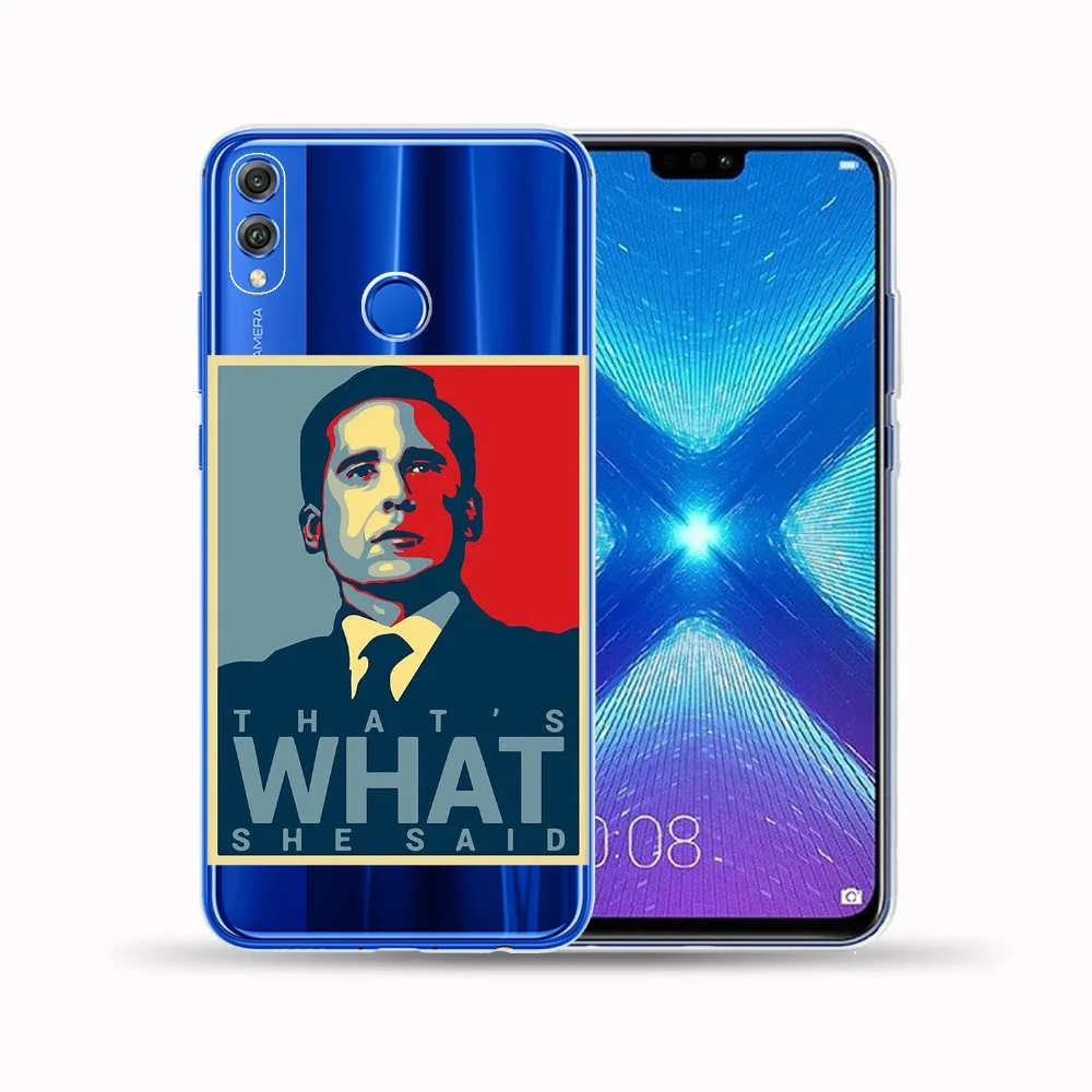 Мягкий чехол из ТПУ с изображением лица Майкла Скотта для Huawei Honor 9 10 Lite 10i 8X 8C 6X Y5 Y3