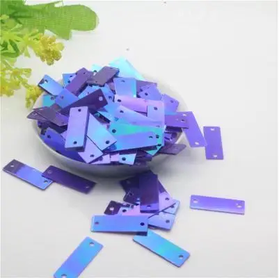 PURPLE 400 шт 6*19 мм прямоугольная форма блестки ПВХ блестки плоские с двумя отверстиями танец живота одежда для женщин DIY - Цвет: PURPLE