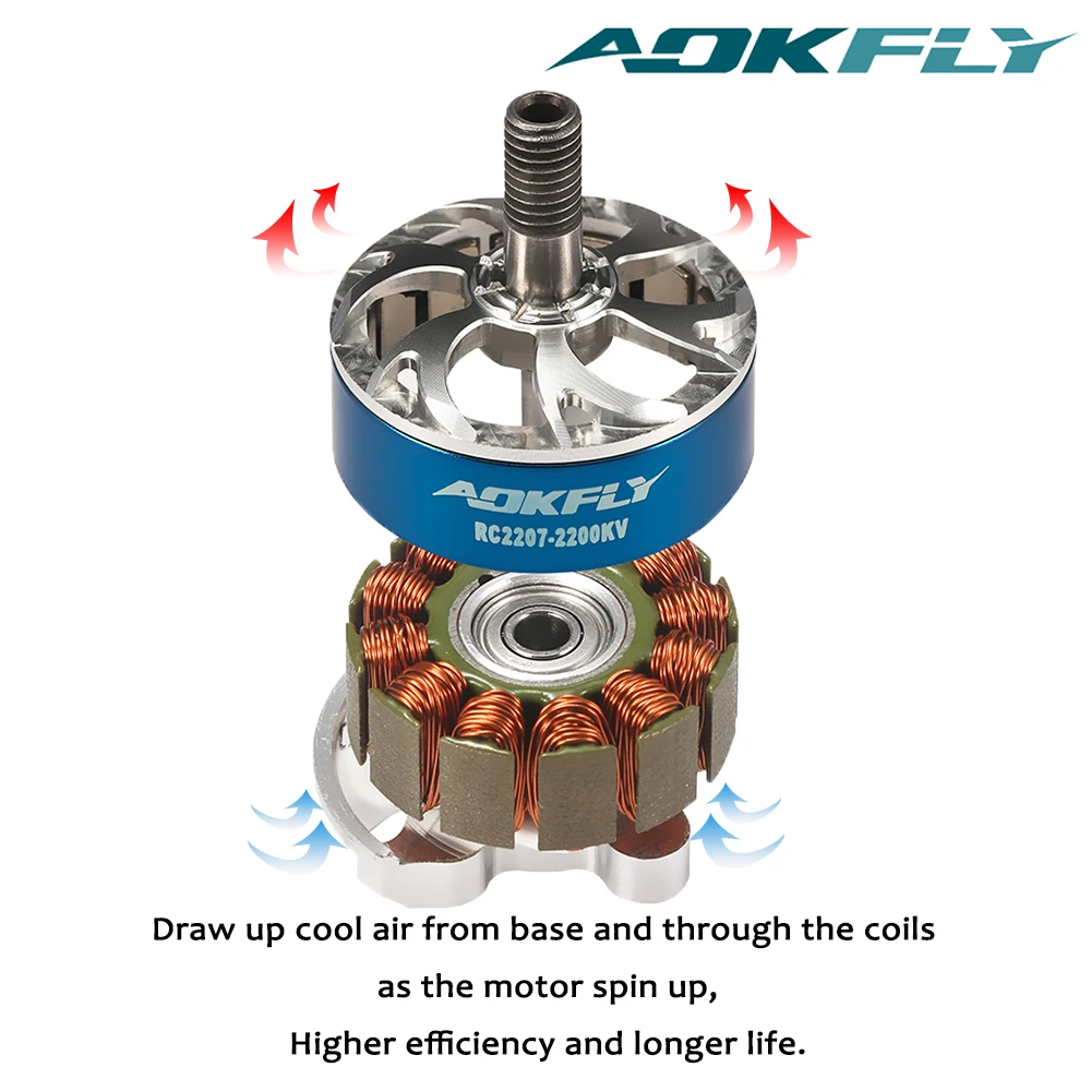 AOKFLY 2207 двигатель RC 2600KV 2200KV бесщеточный CW 4 ~ 5S для FPV гоночного дрона|Детали и