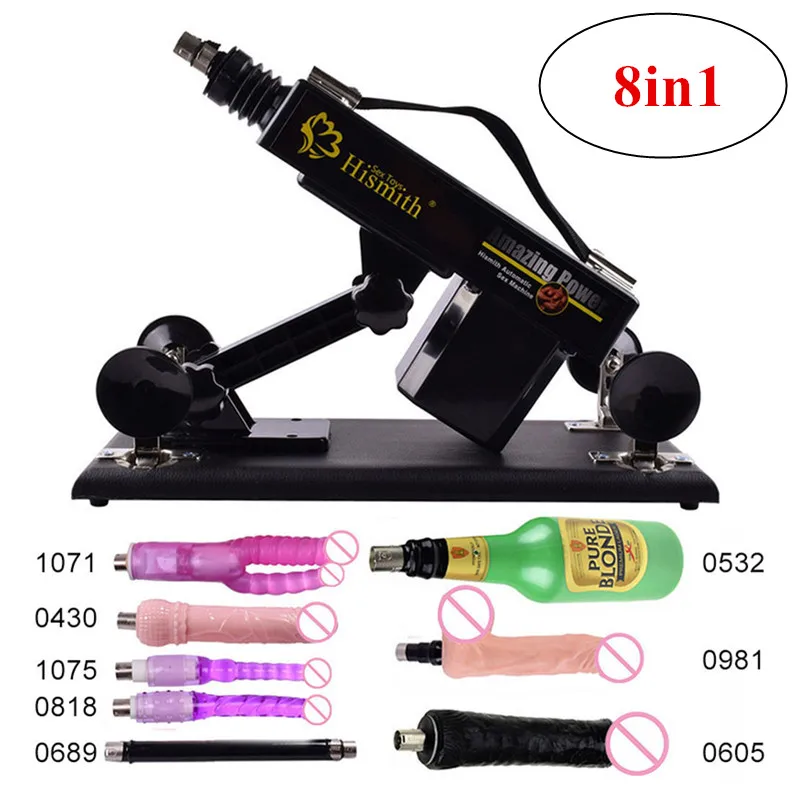 

8in1 Sex Machine with 8 Attachments Dildo Male Masturbation Cup Automatic Thrusting Love Machines Adult Game for Couples E5-1-84