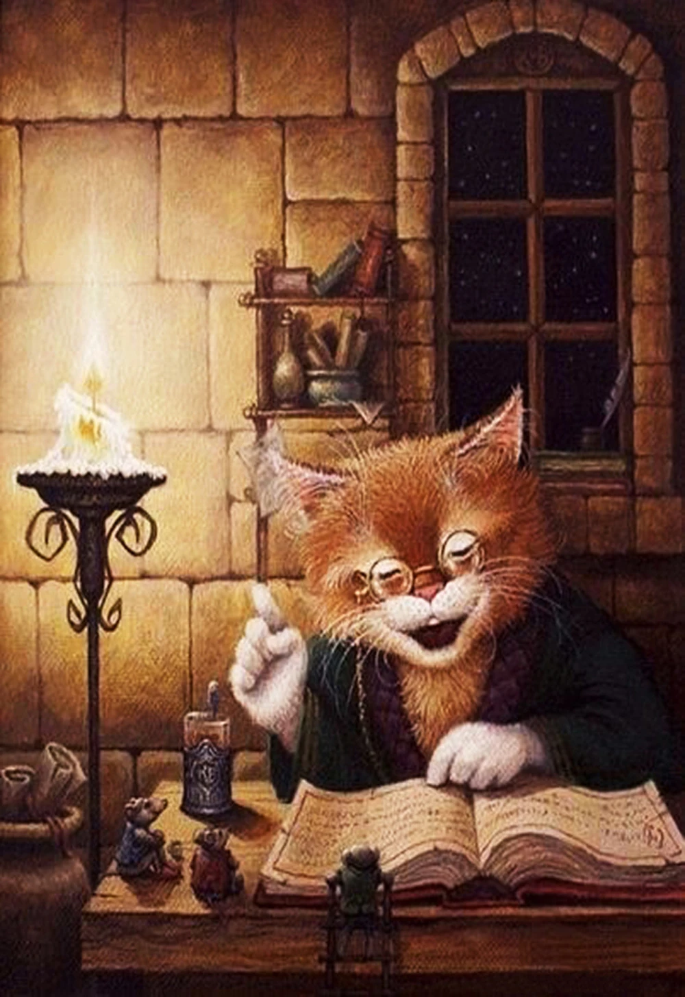 5D DIY Diamond Paintings Full Round Animals Readind Book Cat Mosaic Art Cross Stitch Kits Embroidery Stickers Decoration Home | Дом и сад