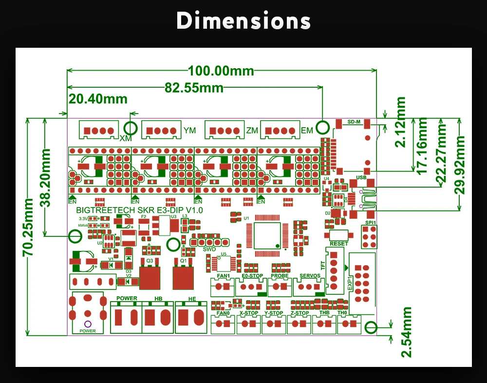 BIGTREETECH SKR E3 DIP V1.0 плата управления 32 бит+ TMC2208 TMC2130 TMC5160 части 3d принтера для Ender 3/5 Pro VS SKR V1.3 mini E3