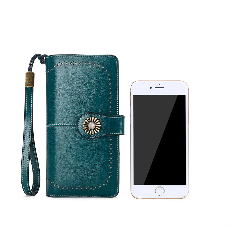 Hot Sale Women Clutch 2020 New Wallet Split Leather Female Long Zipper Purse Strap Coin For iPhone 8 | Багаж и сумки