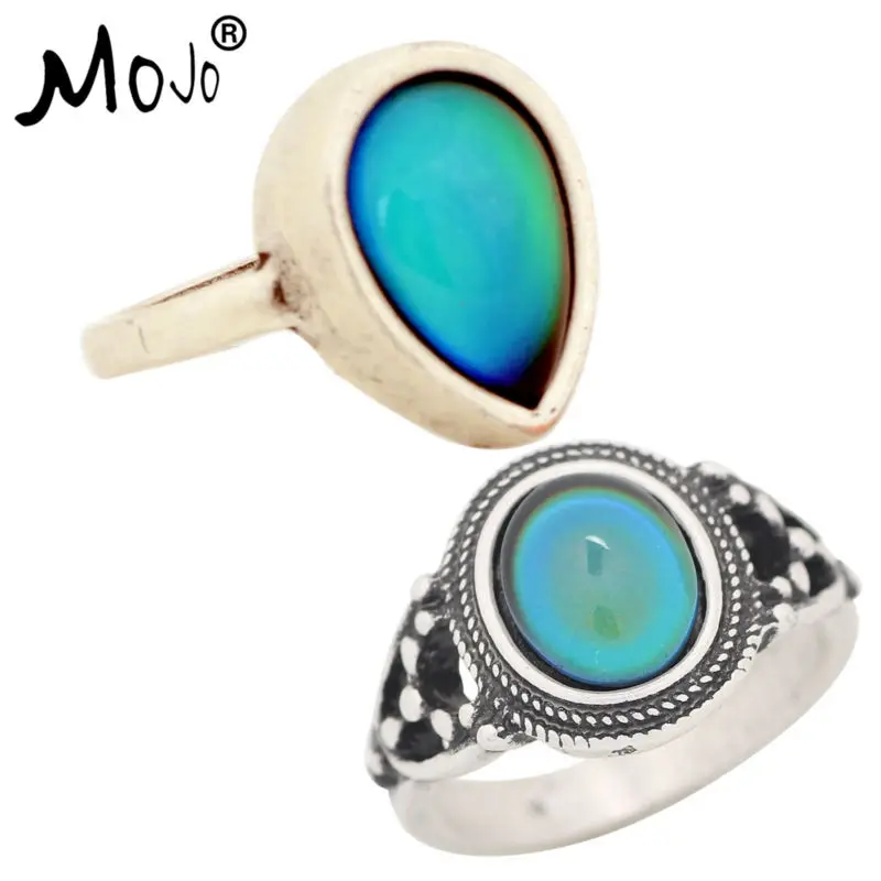 

2PCS Vintage Ring Set of Rings on Fingers Mood Ring That Changes Color Wedding Rings of Strength for Women Men Jewelry RS047-006