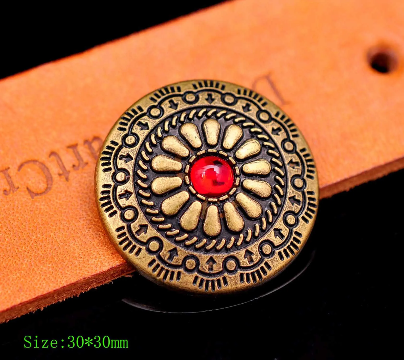 Western Flower Engraved Bohemia Turquoise Concho For Belt Bag Shoes Clothes Leathercraft Wallet Decor Screwback Lot 10pc | Украшения и