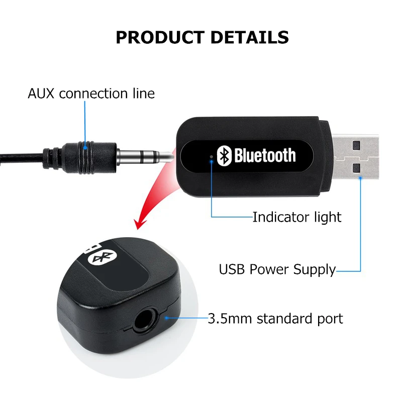 Bluetooth приемник A2DP Dongle стерео музыкальный аудио беспроводной USB адаптер для