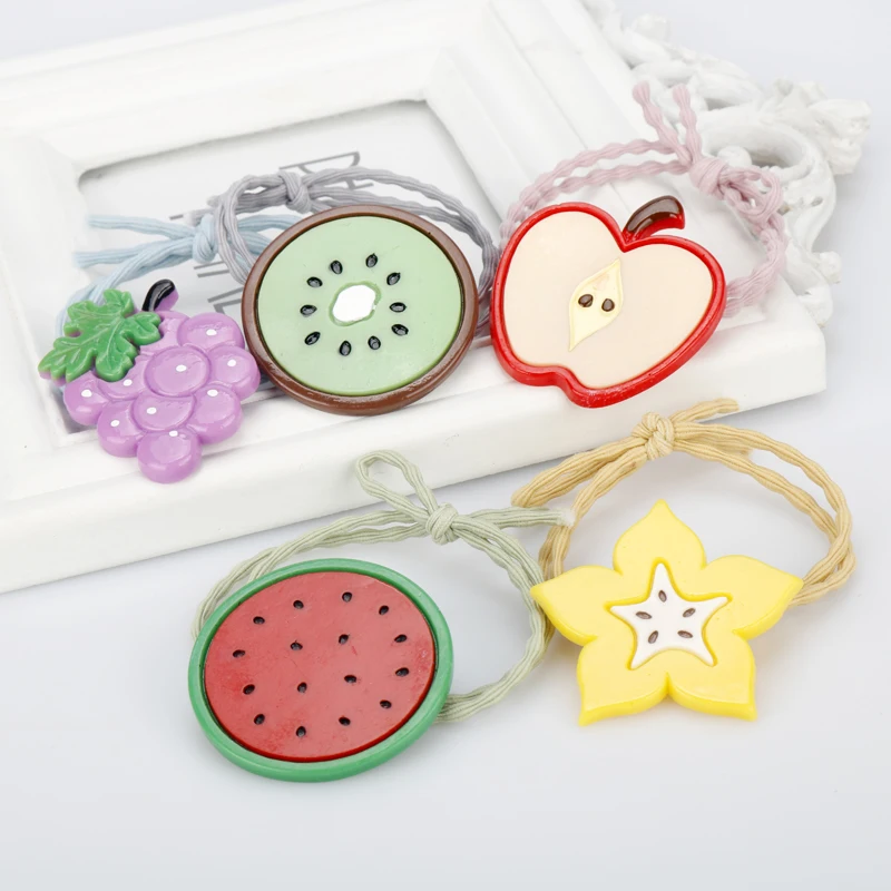 

Fresh Summer Cute Fruit Series Women Rubber Bands Scrunchy Elastic Hair Bands Girls Headband Becorations Ties Gum For Hair