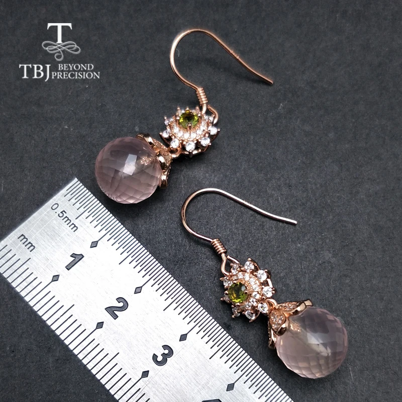 Женские серьги Крючки TBJ новые стильные с шариком из натуральной розы и