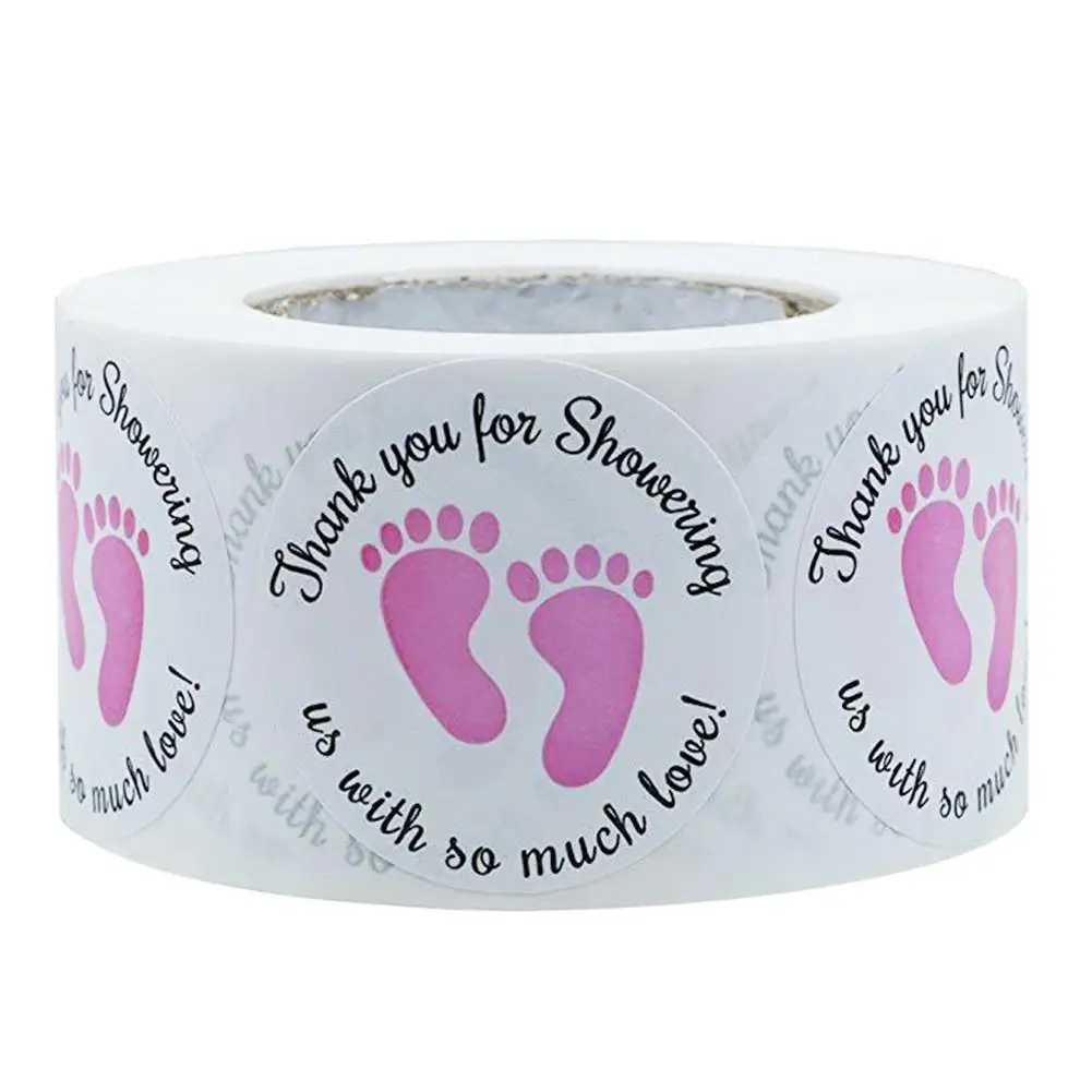 Baby Shower наклейки 500 шт. для девочек и мальчиков Пол нейтральный клей круглый