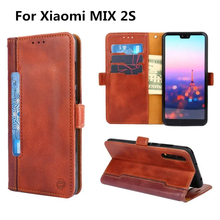 Флип чехол для Xiaomi MIX 2 S кожаный принципиально Mix2S бумажник из искусственной кожи