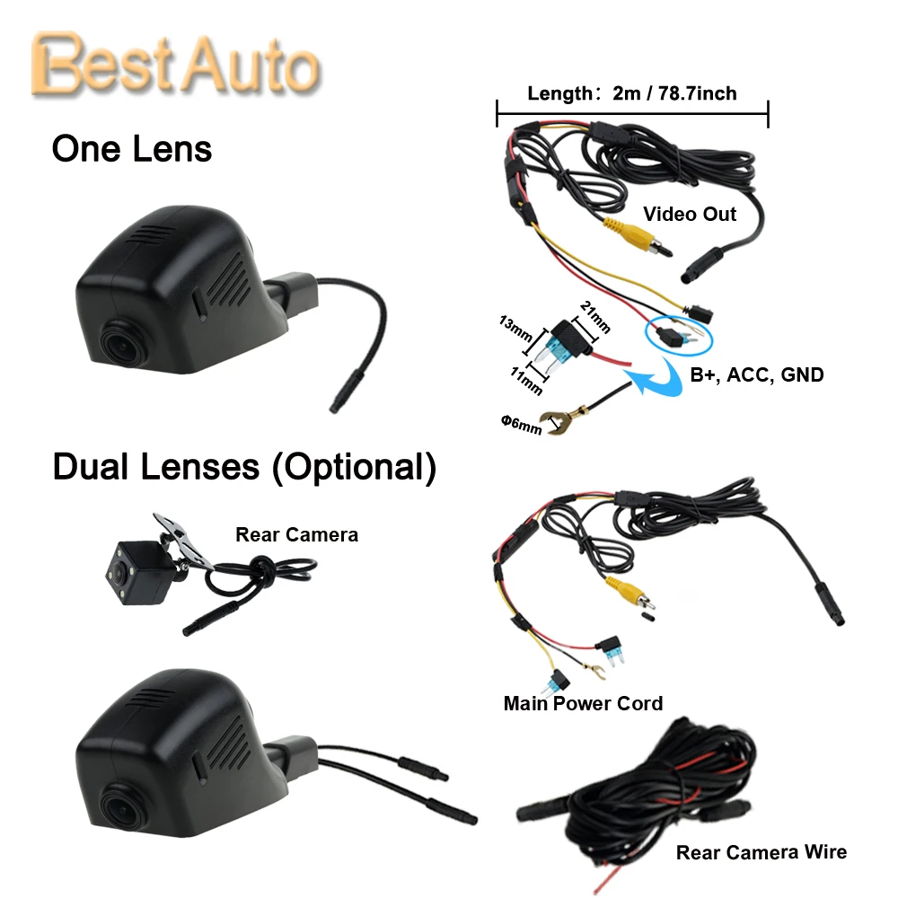 Автомобильный видеорегистратор 1920*1080P с Wi-Fi для KIA K4/K5/KX3/Sportage R Скрытая установка