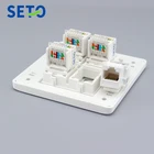 SeTo 86 Тип, четыре порта, гигабитная сеть Ethernet LAN RJ45 Cat6 розетка, настенная пластина, гнездо Keystone, лицевая пластина