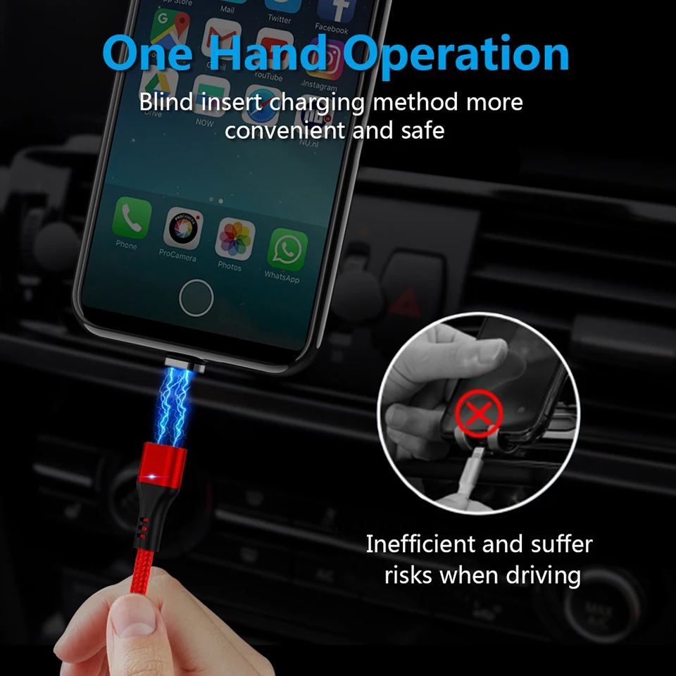 ZRSE 3A Магнитный кабель Usb Type C для Iphone 11 XS XR X Micro кабели 3 в 1 LED Quick Charge 0 провод быстрой