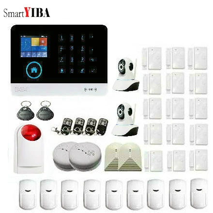 YB10411 SmartYIBA lcd TFT 3g sim-сигнализация беспроводная wifi сигнализация дома+ ip-камера для умного дома приложение безопасности удаленный GPRS IOS Android - Цвет: YB10411