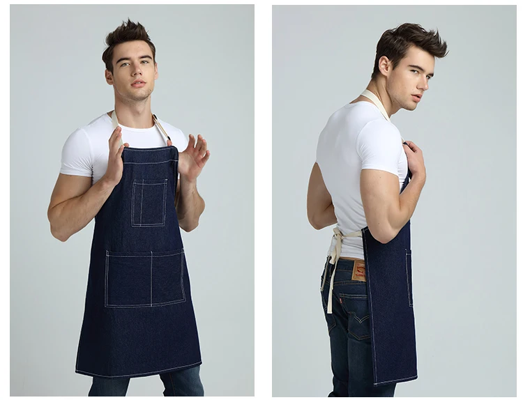Хлопковый джинсовый фартук для магазина маникюра кафе ресторана официанта с