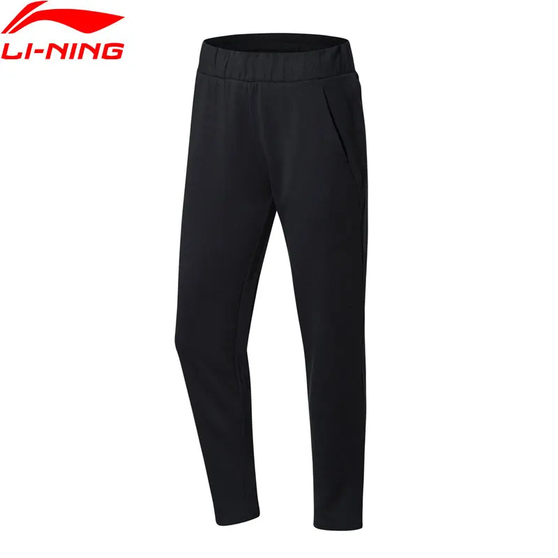 Женские спортивные штаны Li-Ning прямые из 87% хлопка и полиэстера с подкладкой li ning